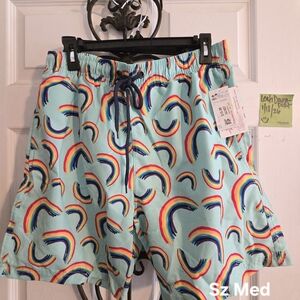 Rainbow Patterned Swim Trunks
